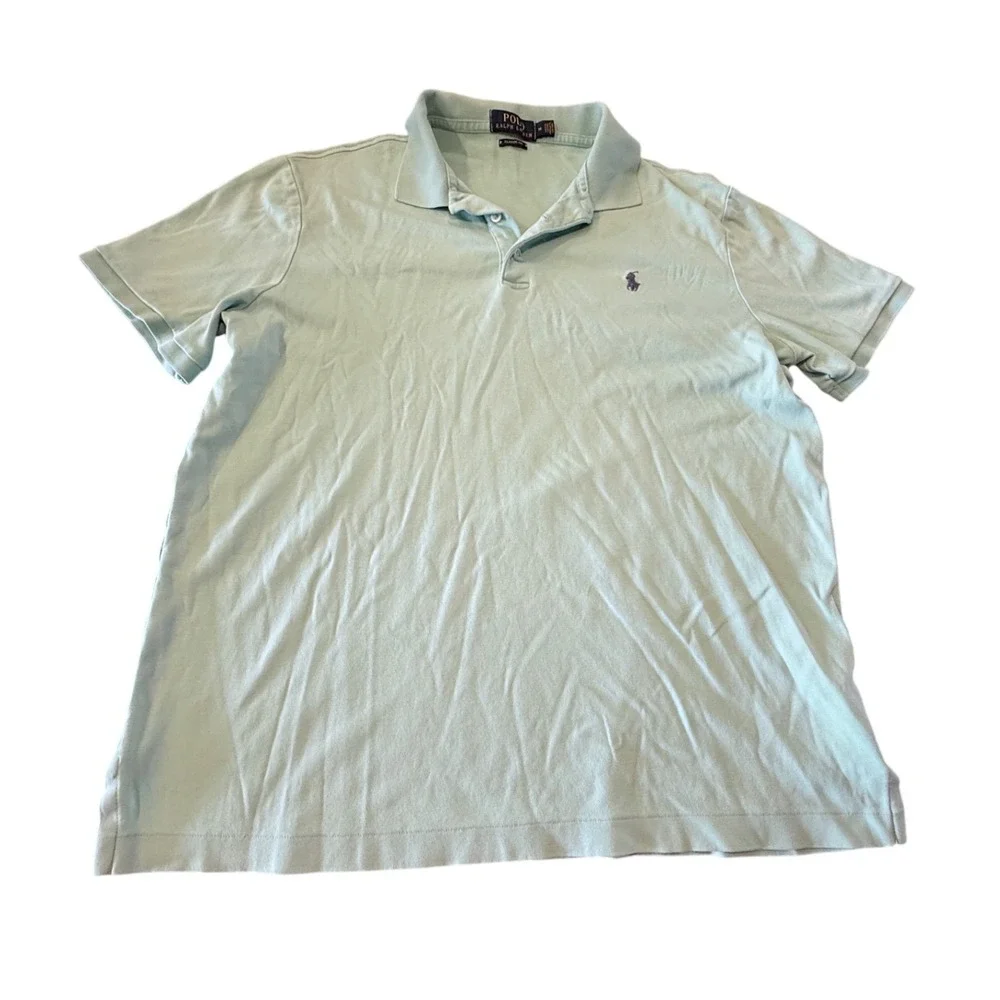 Polo Ralph Lauren Mens Classic Fit Cotton Mesh Polo Shirt Mint‎ Green Size M